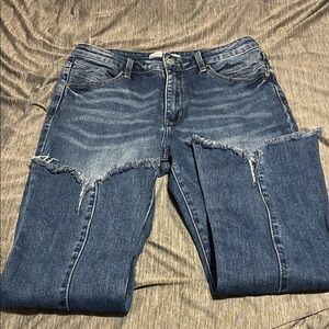 KanCan Dark Blue Distressed Ankle Jeans